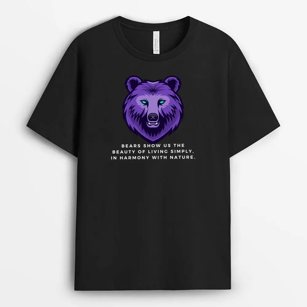 Bears Show Us The Beauty Of Living Simply In Harmony With Nature Odiextee T-Shirt - Black