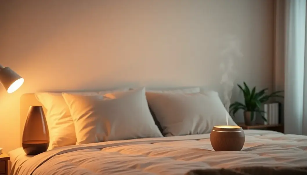 A calming bedroom environment ready for a peaceful evening routine.